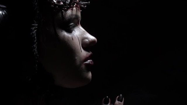 Girl with black tears