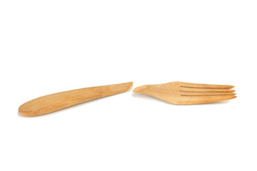 fork wood broken isolated on white background