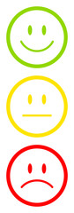 3 Mood Faces Green/Yellow/Red Outline Vertical