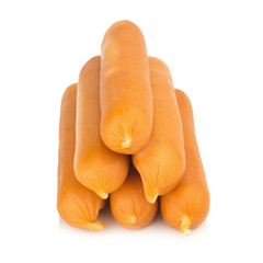 sausages group. pyramid. isolated on white background