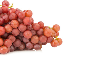 grapes seedless red with water drop isolated on white background