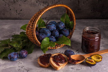 Plums with jam