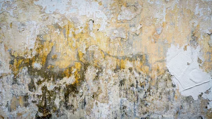 Papier Peint photo autocollant Vieux mur texturé sale old plastered wall with spots from water