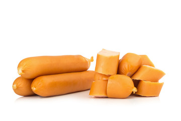 sausages slice isolated on white background