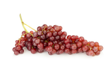 grapes seedless red with water drop isolated on white background