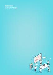 Set of business characters working in office.