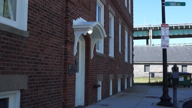 A clean brick building. A good placement shot for any small or large city, this shot can transpose time periods also.