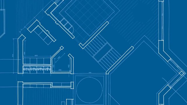 Architecture design: blueprint plan - vector illustration of a plan modern residential building / technology, industry, business concept illustration: real estate, building, construction, architecture
