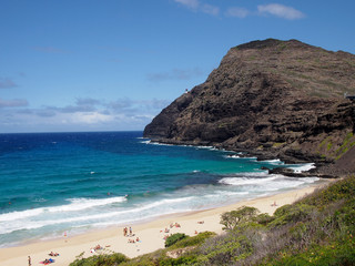 Makapuu Beach and Lighthouse on a nice day