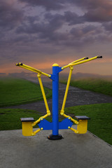 Exerciser for outdoor sports near the stadium