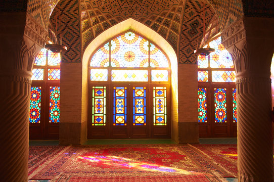 SHiraz, Iran Interior of Nasr al Mulk mosque 2018 May 8