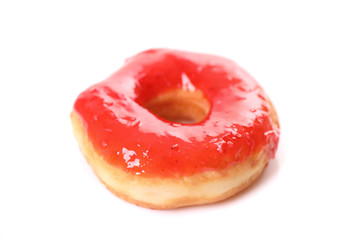 Strawberry Donut isolated on white background