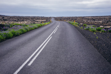 Road number 425 in Reykjanes Peninsula in Iceland