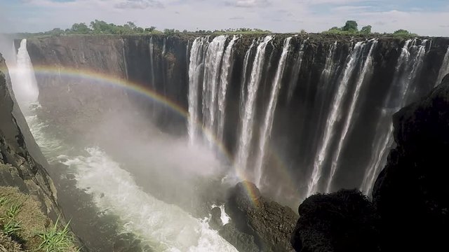Rainbow in the mists at Victoria falls