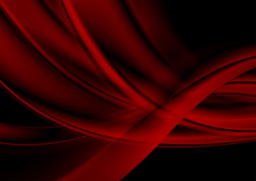 Dark red abstract flowing waves background