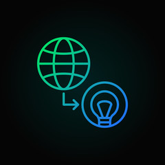 Earth with Bulb vector colored icon in thin line style