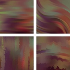 Set with abstract blurred backgrounds. Vector illustration. Modern geometrical backdrop. Abstract template.