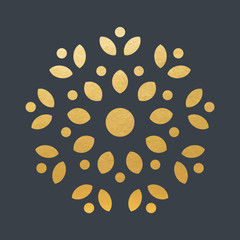 Beautiful Golden Decoration Ornament. Vector. Christmas. Oriental.