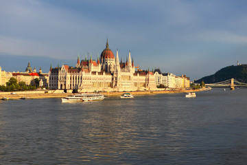 Fototapeta na wymiar Hungarian Parliament Building in Budapest , Hungary