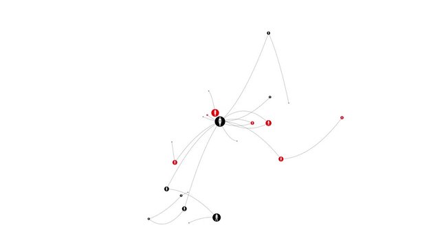 Social network connection diagram.

Animation of a people and connections network growing.