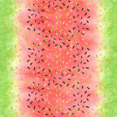 Watermelon watercolor digital paper seamless pattern summer background