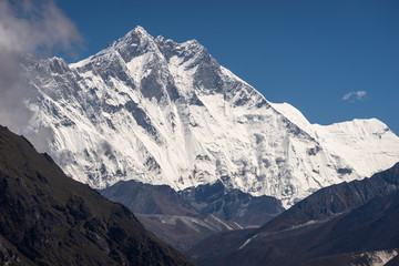 Lhotse mountain peak, fourth highest mountain in the world, Himalayas mountain range, Nepal