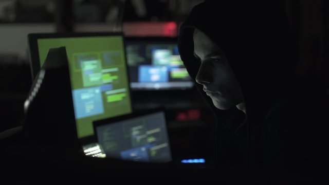 Black hat hacking a computer network and accessing data
