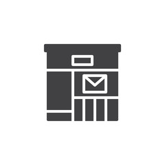 Post office vector icon. filled flat sign for mobile concept and web design. simple solid icon. Symbol, logo illustration. Pixel perfect vector graphics