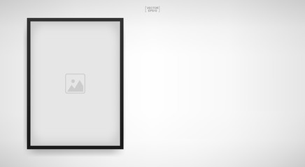 Empty photo frame or picture frame on white background. Background for artwork, photography, poster and banner product with area for copy space. Vector.