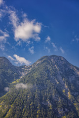  high mountains in summer time covered with forest ,Austria alps 