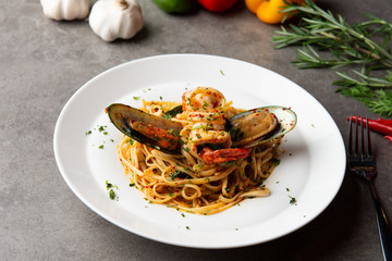 aglio olio spaghetti with seafood