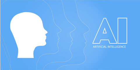 AI, Artificial Intelligence, Deep Learning and Future Technology Concept Design - Vector Illustration. AI, Artificial Intelligence Background.