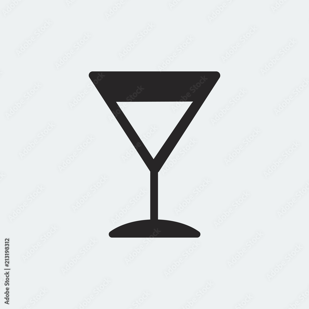 Sticker Martini cocktail glass icon illustration