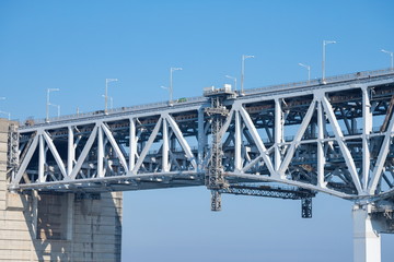 Obraz premium Structure of Seto Ohashi Bridge in seto inland sea,kagawa,shikoku,japan