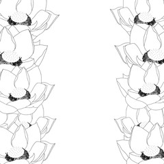 Indian lotus Outline Border