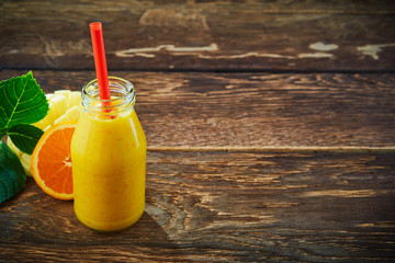 Delicious healthy orange and mango smoothie
