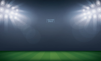 Football field or soccer field stadium background. Vector. © Lifestyle Graphic