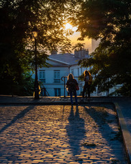 Couple on a Paris Street at Sunrise