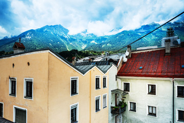 Fototapeta na wymiar Antique building view in Old Town Innsbruck, Austria