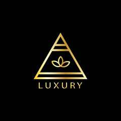 pyramid logo vector illustration. triangle logo . modern logo. 