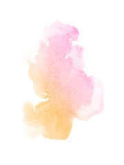 spectrum watercolor splash background isolated on white, for text,tag, logo, design. color like pink, red, rasberry, orange, peach