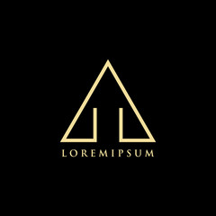 pyramid logo vector illustration. triangle logo . modern logo. 