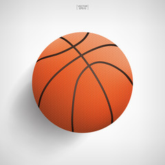 Fototapeta premium Basketball ball on white background. Vector.
