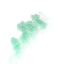 spectrum watercolor splash background isolated on white, for text,tag, logo, design. color like dark pale green, teal, emerald