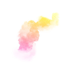 Fototapeta na wymiar spectrum watercolor splash background isolated on white, for text,tag, logo, design. color like magenta, pink, orange, yellow, peach