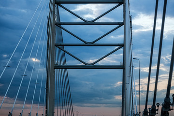 Fototapeta premium Modern bridge is in the city