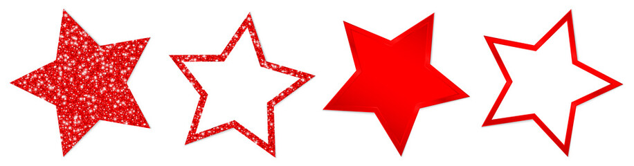 4 Stars Sparkling Shining Red