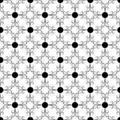 Polka dot on wavy line seamless pattern