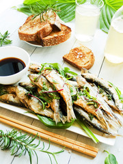 Fried crispy anchovy