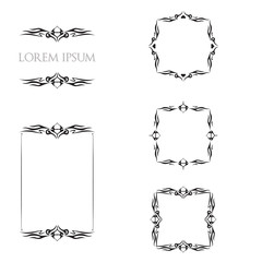 Vintage Floral Frames Borders Ornament Decorative Elements